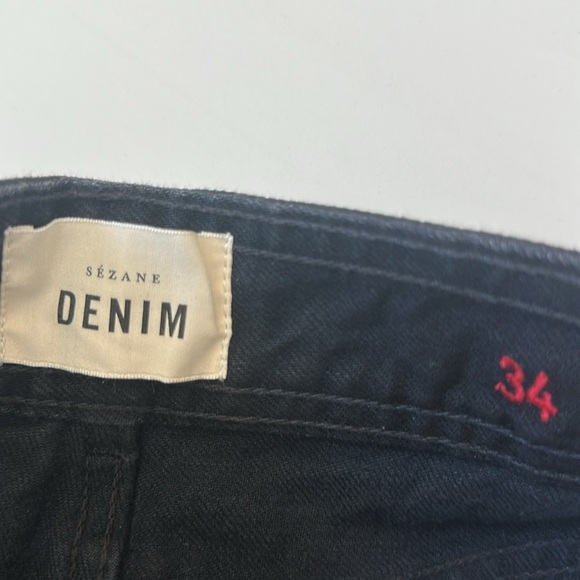Sezane le Crop Black denim Jeans size 34  US 2 XS - Picture 8 of 9